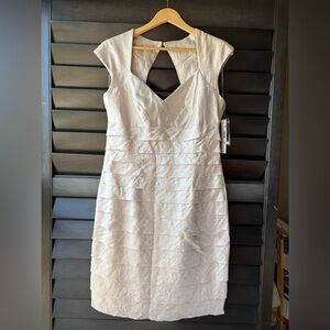 London Style Bodycon Dress Champagne NWT Size 14 Shimmery Party Dress